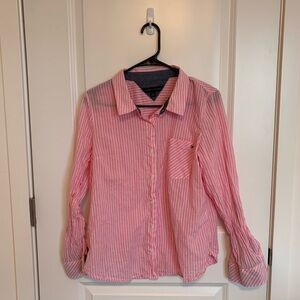 Tommy Hilfigure Pink Striped Button Down Shirt